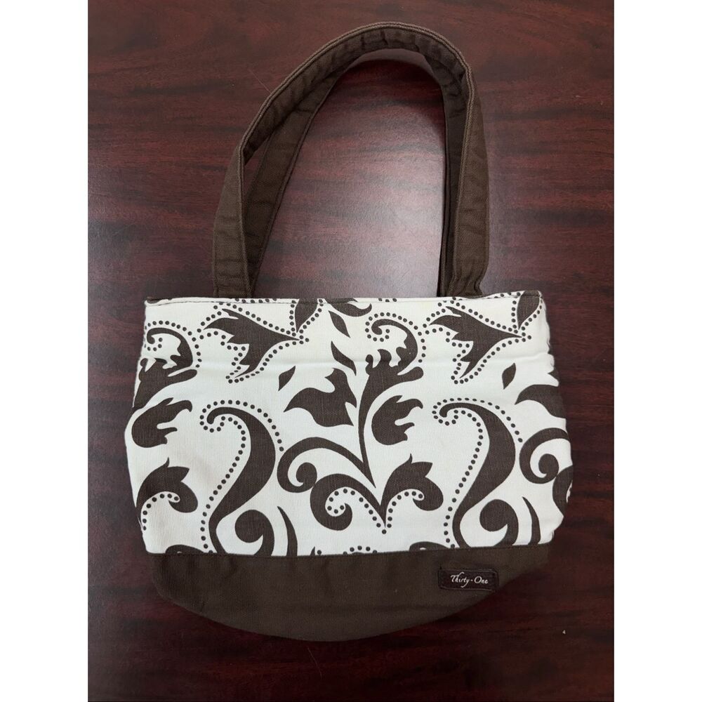 Thirty-One Brown and White Shoulder Bag Purse